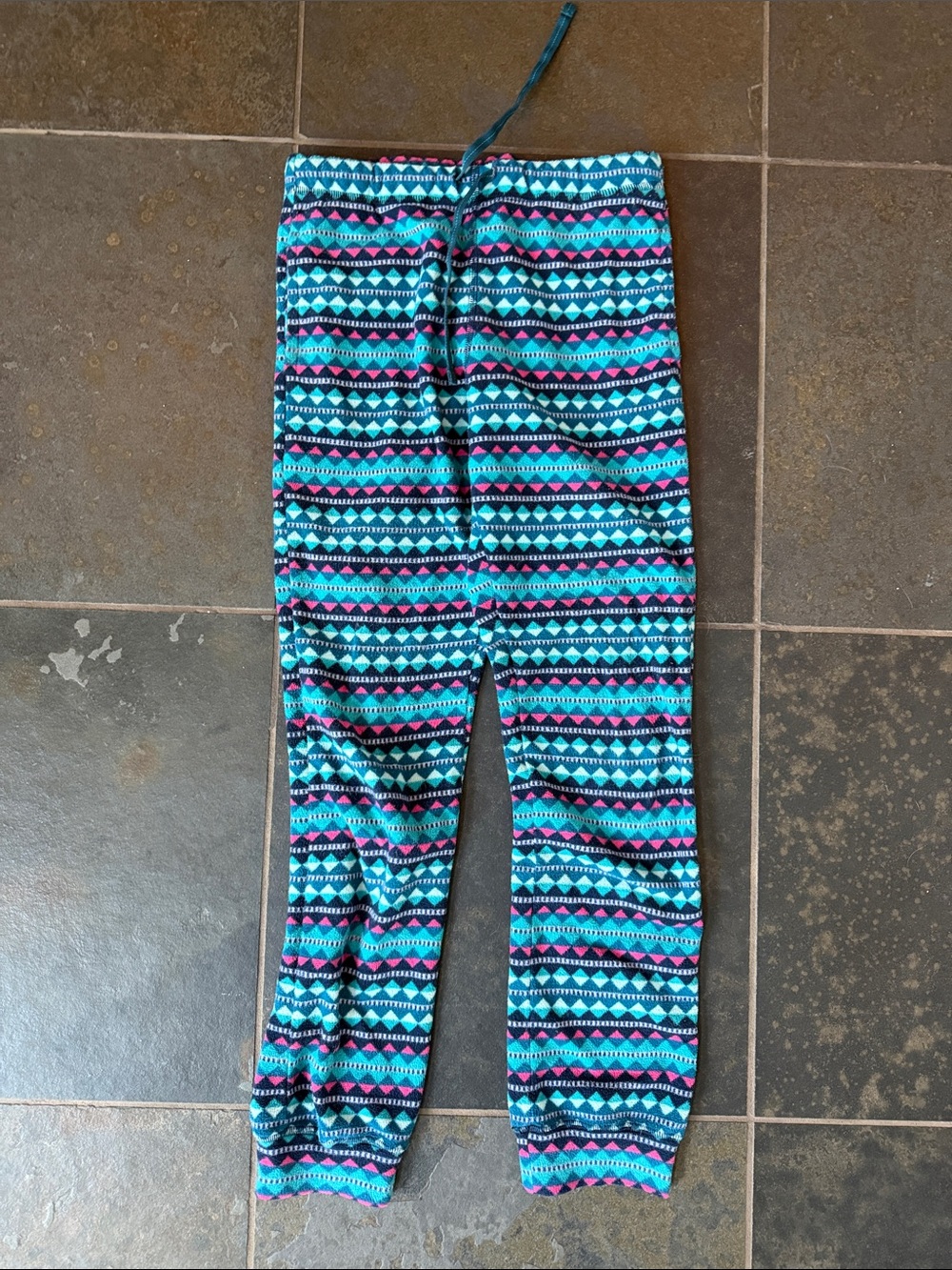 Kids Teal- Patagonia fleece drawstring pant